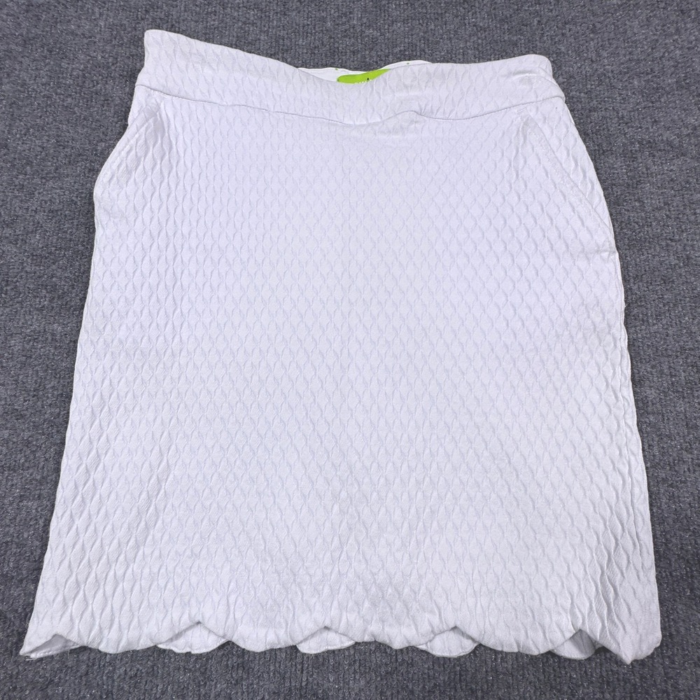 Swing Control Womens Golf Skort Size 0 White Textured Scalloped Hem